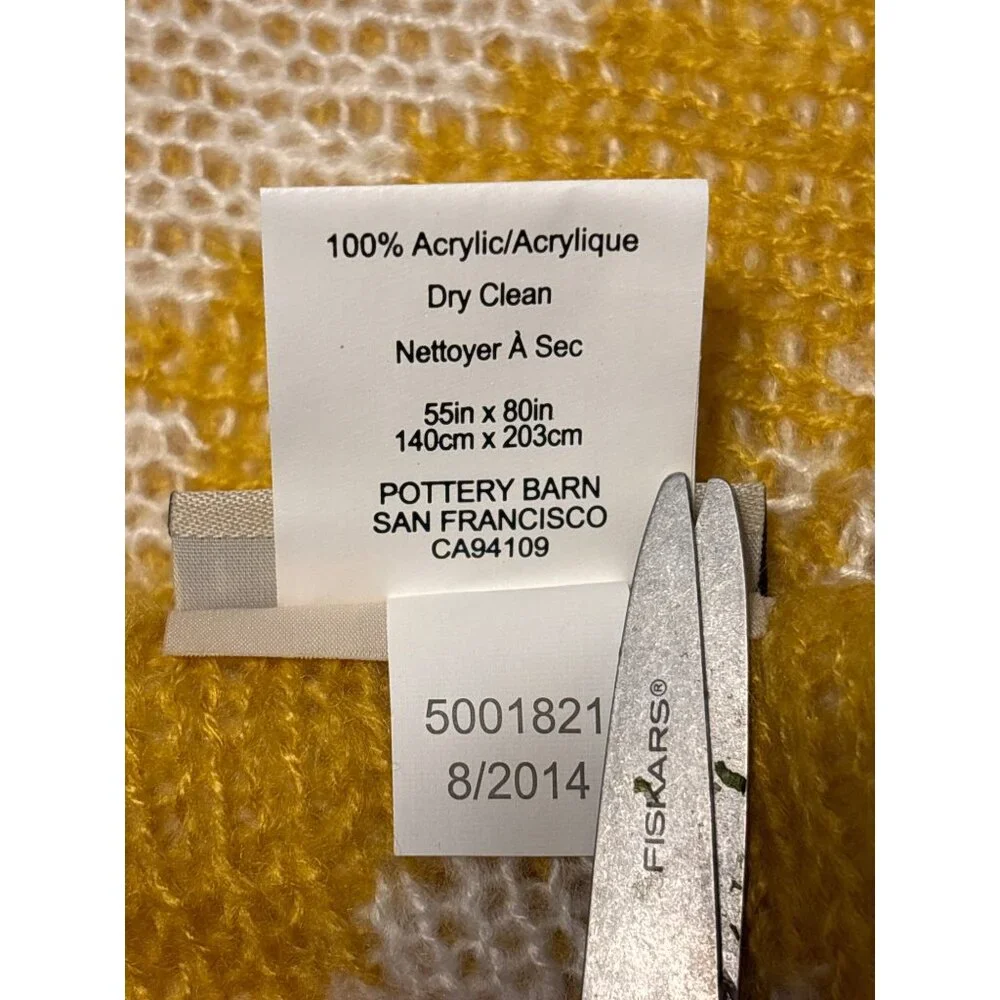 Pottery Barn Acrylic Chevron‎ Throw Blanket 55